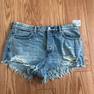 Free People Loving Good Vibrations jean shorts